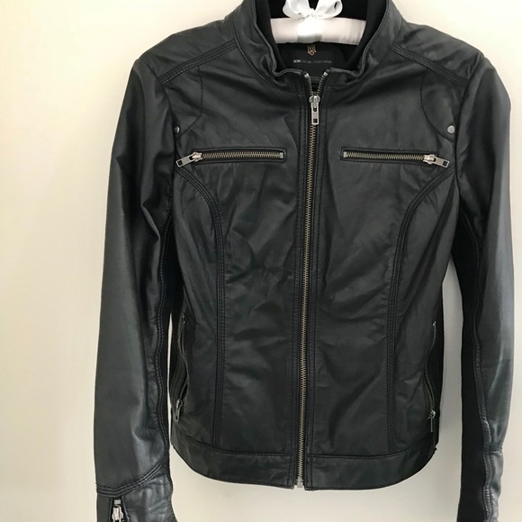 MANGO leather biker jacket - Picture 1 of 5